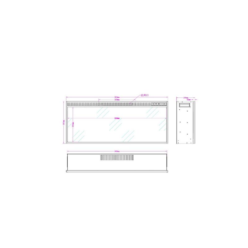 Casa si Gradina - Termice - Sobe, Seminee si accesorii - Seminee - Semineu electric incorporabil Tasmania, 367x883x160 mm, 1500W - Infinity.ro