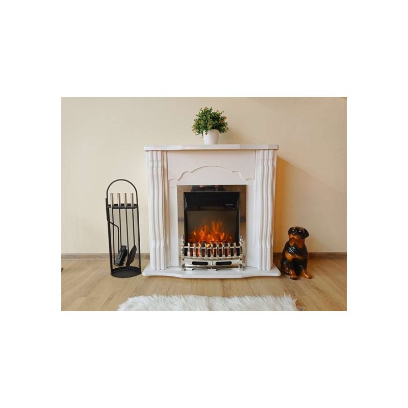 Casa si Gradina - Termice - Sobe, Seminee si accesorii - Seminee - Semineu electric Clasic alb & Galileo silver, Art Flame, 883x950x300 mm, 2000W - Infinity.ro