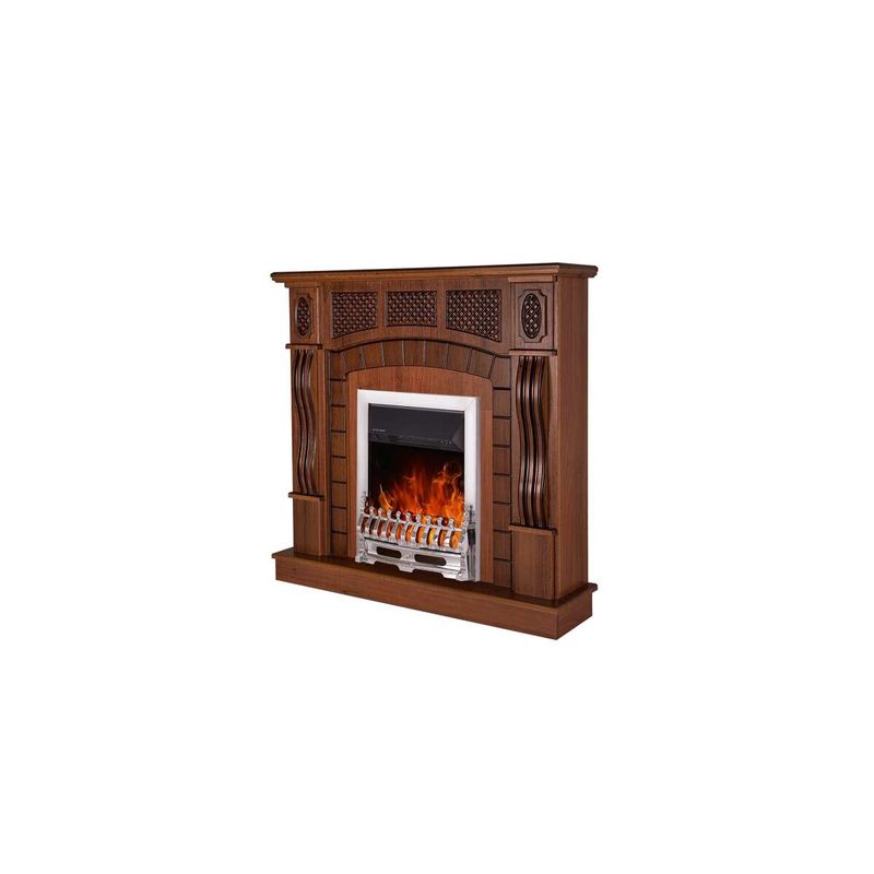 Casa si Gradina - Termice - Sobe, Seminee si accesorii - Seminee - Semineu electric Amsterdam nuc & Galileo silver, Art Flame, 1120x1150x300 mm, 2000W - Infinity.ro