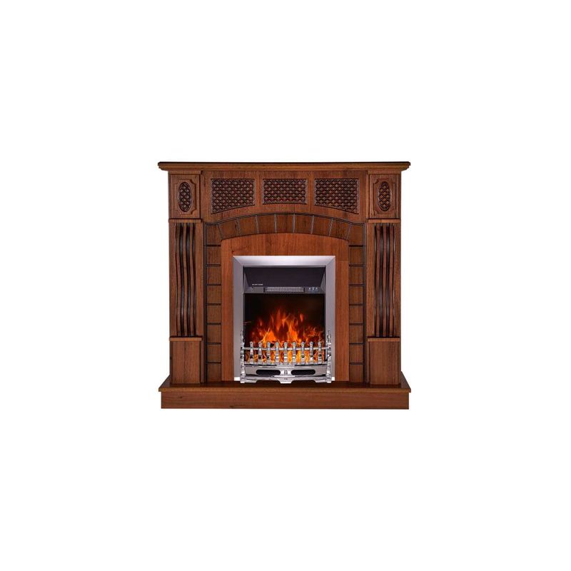 Casa si Gradina - Termice - Sobe, Seminee si accesorii - Seminee - Semineu electric Amsterdam nuc & Galileo silver, Art Flame, 1120x1150x300 mm, 2000W - Infinity.ro