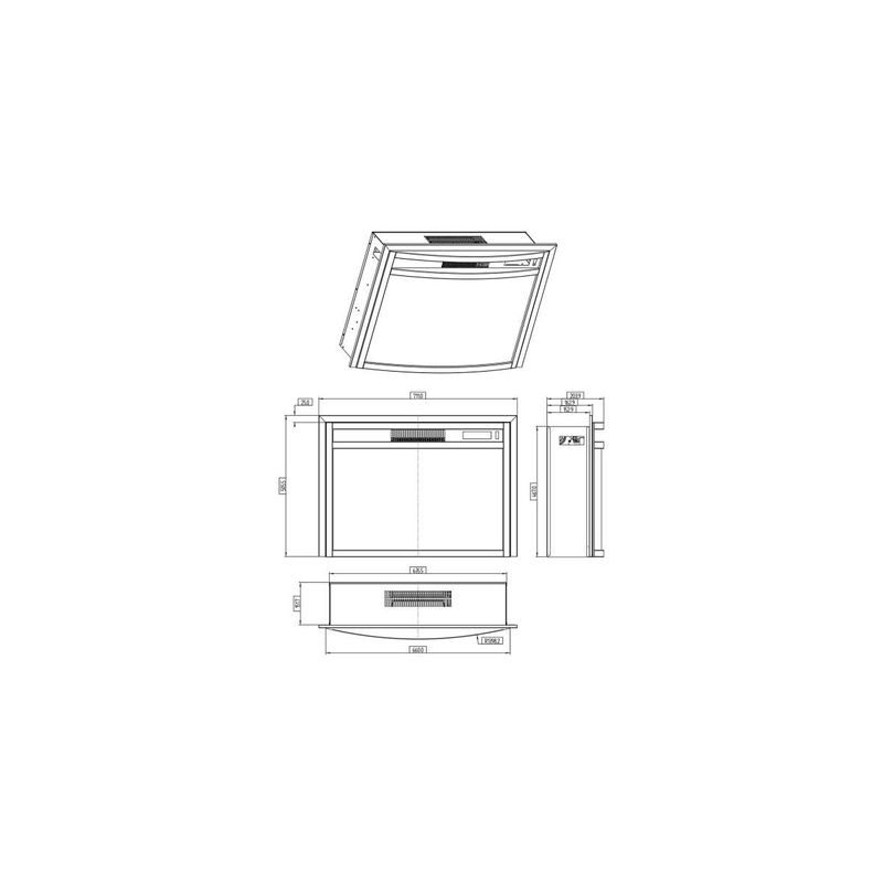 Casa si Gradina - Termice - Sobe, Seminee si accesorii - Seminee - Semineu electric incorporabil Zakynthos, 506x711x204 mm, 1500W - Infinity.ro