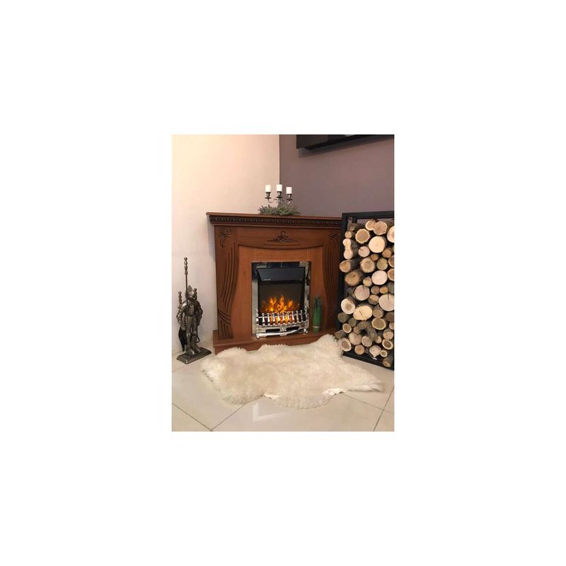 Casa si Gradina - Termice - Sobe, Seminee si accesorii - Seminee - Semineu electric Napoli nuc & Galileo silver, Art Flame, 1035x1100x300 mm, 2000W - Infinity.ro