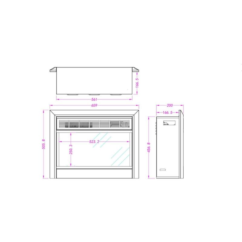 Casa si Gradina - Termice - Sobe, Seminee si accesorii - Seminee - Semineu electric incorporabil Mars, 515x657x205 mm, 1500W - Infinity.ro