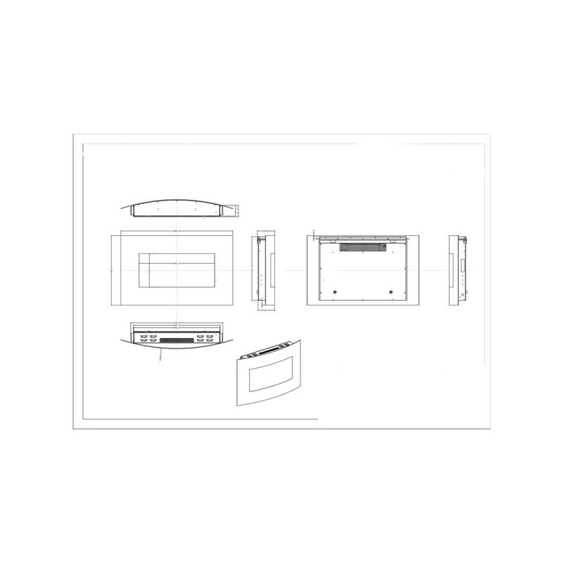 Casa si Gradina - Termice - Sobe, Seminee si accesorii - Seminee - Semineu electric de perete Santorini, 560x900x130 mm, 1500W - Infinity.ro