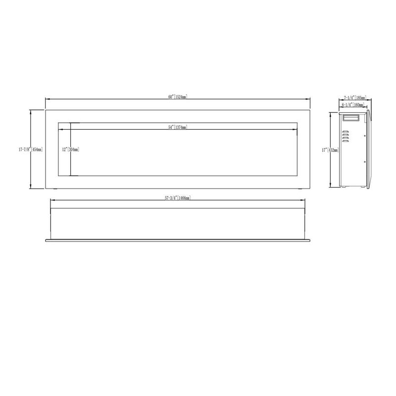 Casa si Gradina - Termice - Sobe, Seminee si accesorii - Seminee - Semineu electric de perete-incorporabil Racy 60, 454x1524x185 mm, 1500W - Infinity.ro