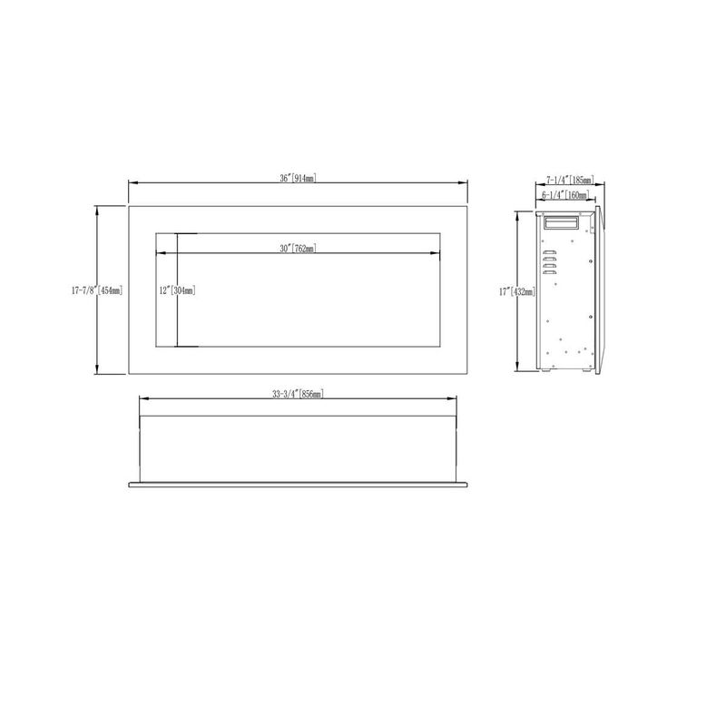 Casa si Gradina - Termice - Sobe, Seminee si accesorii - Seminee - Semineu electric de perete-incorporabil Racy 36, 454x914x185 mm, 1500W - Infinity.ro