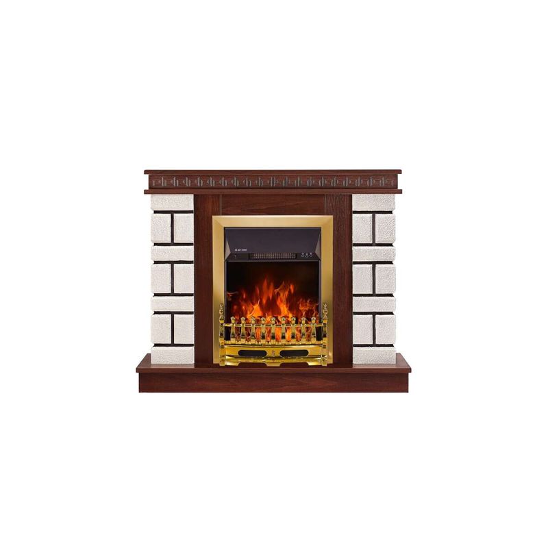 Casa si Gradina - Termice - Sobe, Seminee si accesorii - Seminee - Semineu electric Nazary mini nuc & Galileo gold, Art Flame, 874x1080x245 mm, 2000W - Infinity.ro