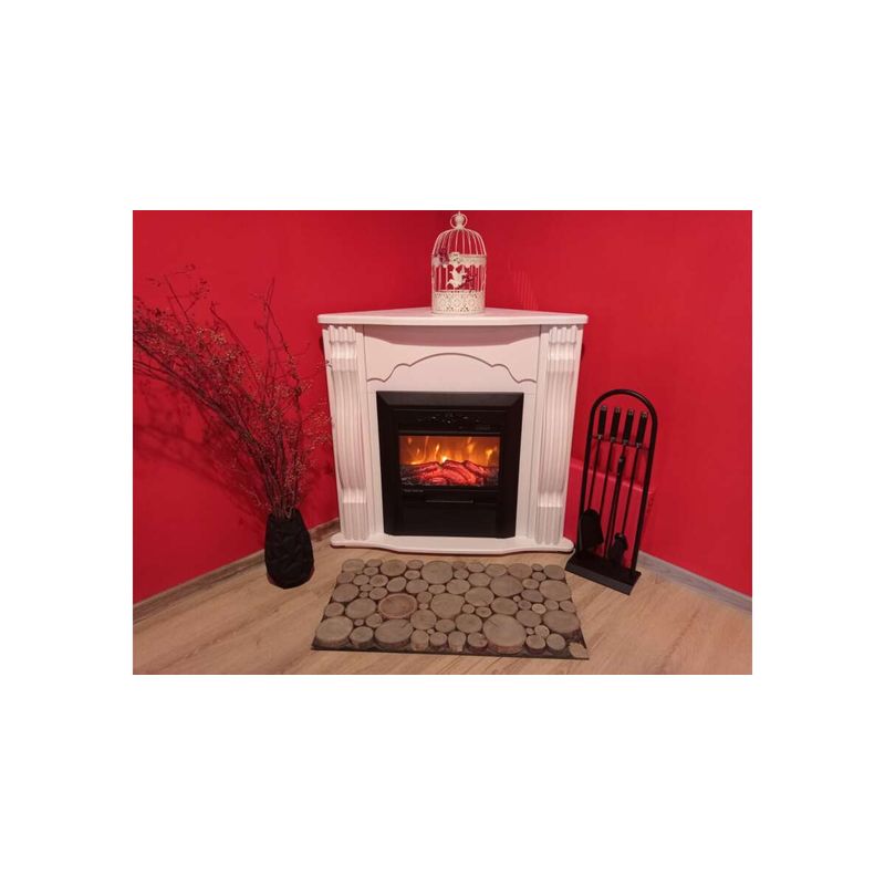 Casa si Gradina - Termice - Sobe, Seminee si accesorii - Seminee - Semineu electric Clasic colț alb & Cristina, Art Flame, 883x950x475 mm, 2000W - Infinity.ro