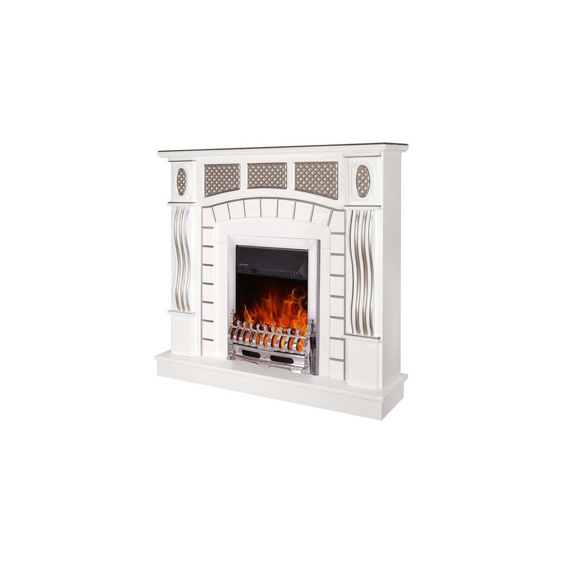 Casa si Gradina - Termice - Sobe, Seminee si accesorii - Seminee - Semineu electric Amsterdam alb & Galileo silver, Art Flame, 1120x1150x300 mm, 2000W - Infinity.ro