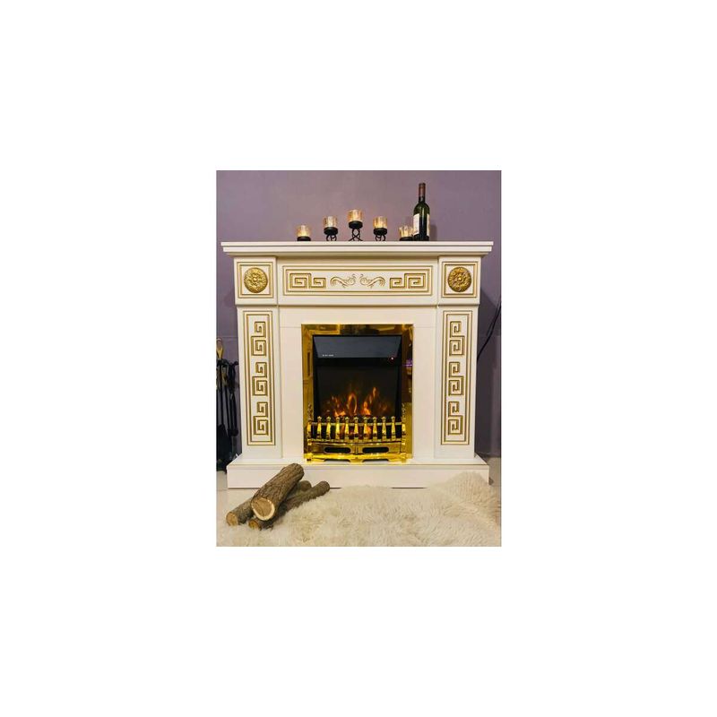 Casa si Gradina - Termice - Sobe, Seminee si accesorii - Seminee - Semineu electric Versailles gold & Cristina, Art Flame, 1020x1100x300 mm, 2000W - Infinity.ro