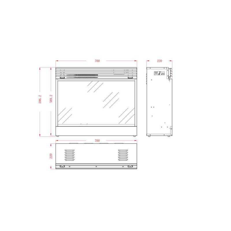 Casa si Gradina - Termice - Sobe, Seminee si accesorii - Seminee - Semineu electric incorporabil Mirabella, 596x700x220 mm, 1950W - Infinity.ro