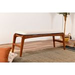 Casa si Gradina - Mobilier - Canapele si coltare - Banchete - Bancheta, Hanah Home, lemn de carpen, nuc crem, 120x40x45 cm, tapiterie in - Infinity.ro