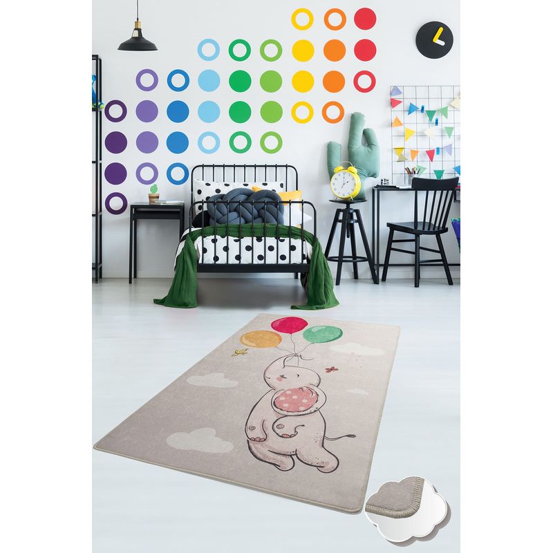 Casa si Gradina - Textile si covoare - Covoare - Covoare copii - Covor copii, Conceptum Hypnose, multicolor, 100x160 cm, 100% poliester, antiderapant, lavabil la masina, 876CHL1091 - Infinity.ro