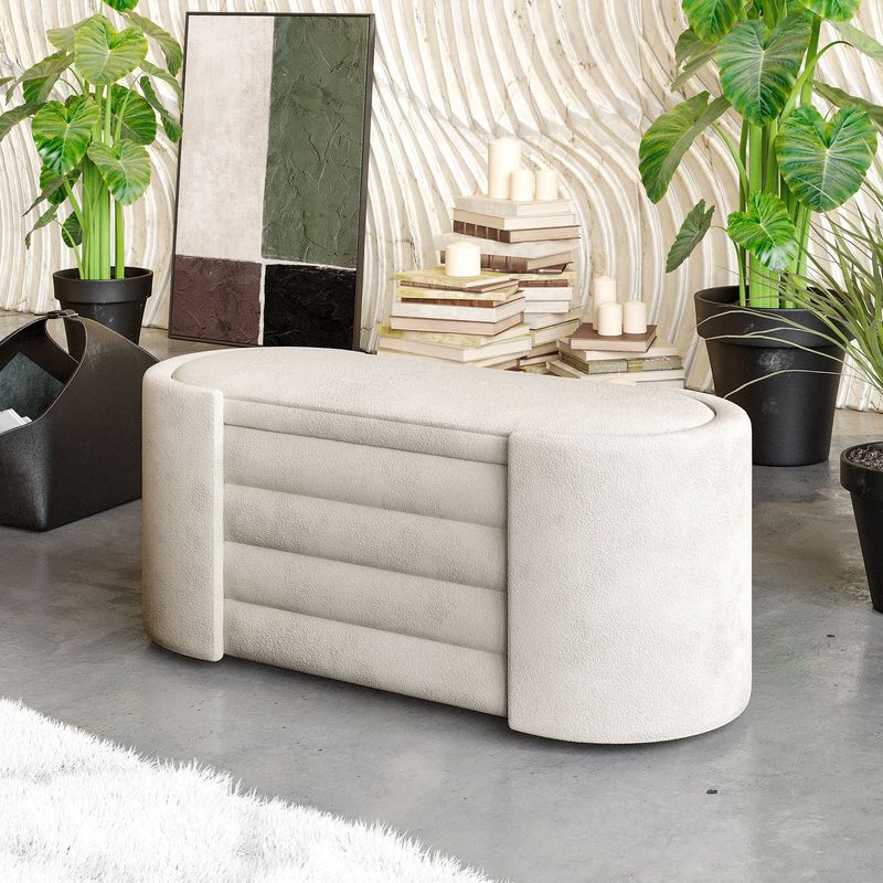 Casa si Gradina - Mobilier - Canapele si coltare - Banchete - Banca tapitata, Atelier Del Sofa, crem, 105x42x42 cm, spuma 28 dns - Infinity.ro