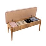 Casa si Gradina - Mobilier - Canapele si coltare - Banchete - Banca tapitata, Hanah Home, catifea, pin atlantic si piatra, 110x46x85 cm - Infinity.ro