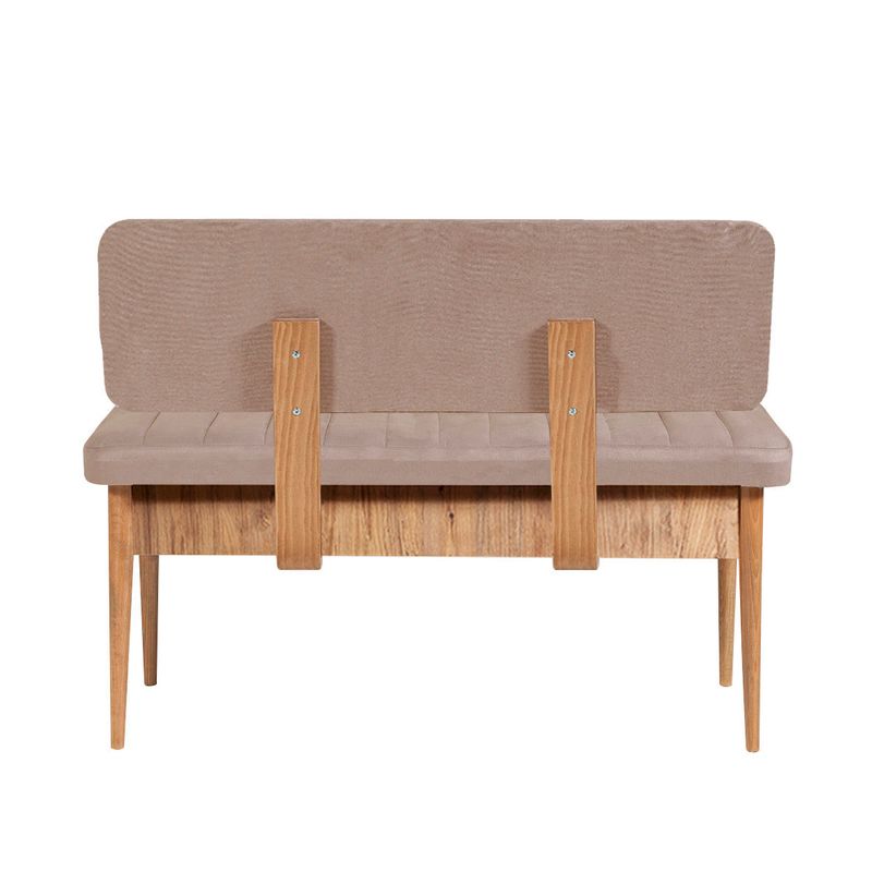 Casa si Gradina - Mobilier - Canapele si coltare - Banchete - Banca tapitata, Hanah Home, catifea, pin atlantic si piatra, 110x46x85 cm - Infinity.ro