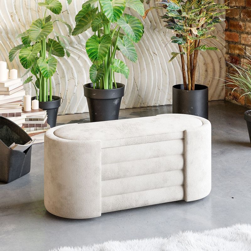 Casa si Gradina - Mobilier - Canapele si coltare - Banchete - Banca tapitata, Atelier Del Sofa, crem, 105x42x42 cm, spuma 28 dns - Infinity.ro
