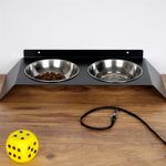 Petshop - Accesorii petshop - Castroane si adapatori - Bol pentru hrana animale, Hanah Home, metal, negru, 50x20x6 cm - Infinity.ro