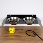 Petshop - Accesorii petshop - Castroane si adapatori - Bol pentru hrana animale, Hanah Home, metal, negru, 50x20x6 cm - Infinity.ro