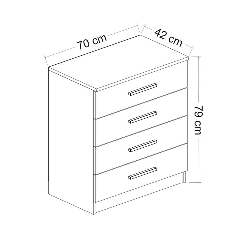 Casa si Gradina - Mobilier - Comode si corpuri - Comode - Comoda, Hanah Home, pal melaminat, alb, 70x42x79 cm - Infinity.ro