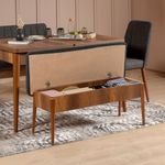 Casa si Gradina - Mobilier - Canapele si coltare - Banchete - Banca, Hanah Home, pal melaminat, nuc si antracit, 110x40x85 cm - Infinity.ro