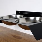 Petshop - Accesorii petshop - Castroane si adapatori - Bol pentru hrana animale, Hanah Home, metal, negru, 50x20x6 cm - Infinity.ro