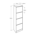 Casa si Gradina - Mobilier - Organizare si depozitare - Organizator incaltaminte - Dulap pentru pantofi, Hanah Home, pal melaminat, alb, 51x26x157 cm - Infinity.ro