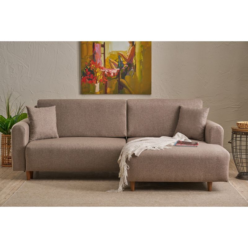 Casa si Gradina - Mobilier - Canapele si coltare - Coltare - Coltar extensibil, Atelier Del Sofa, 100% poliester, maro, 246x160x85 cm, 825BLC2940 - Infinity.ro
