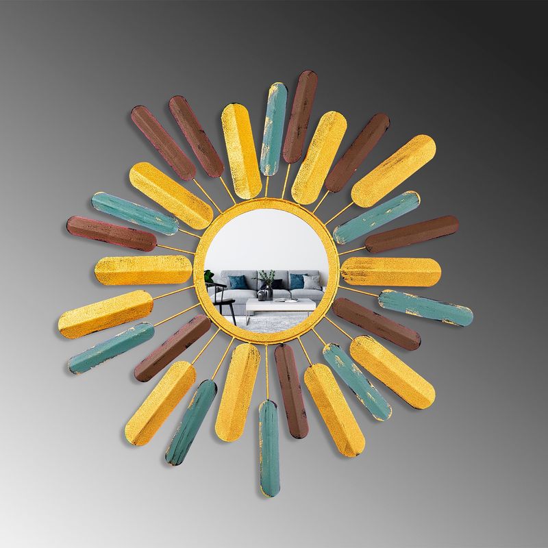 Casa si Gradina - Decoratiuni - Oglinzi - Oglinda decorativa, Wallxpert, metal, multicolor, 75x75x4 cm, 930DYU1513 - Infinity.ro