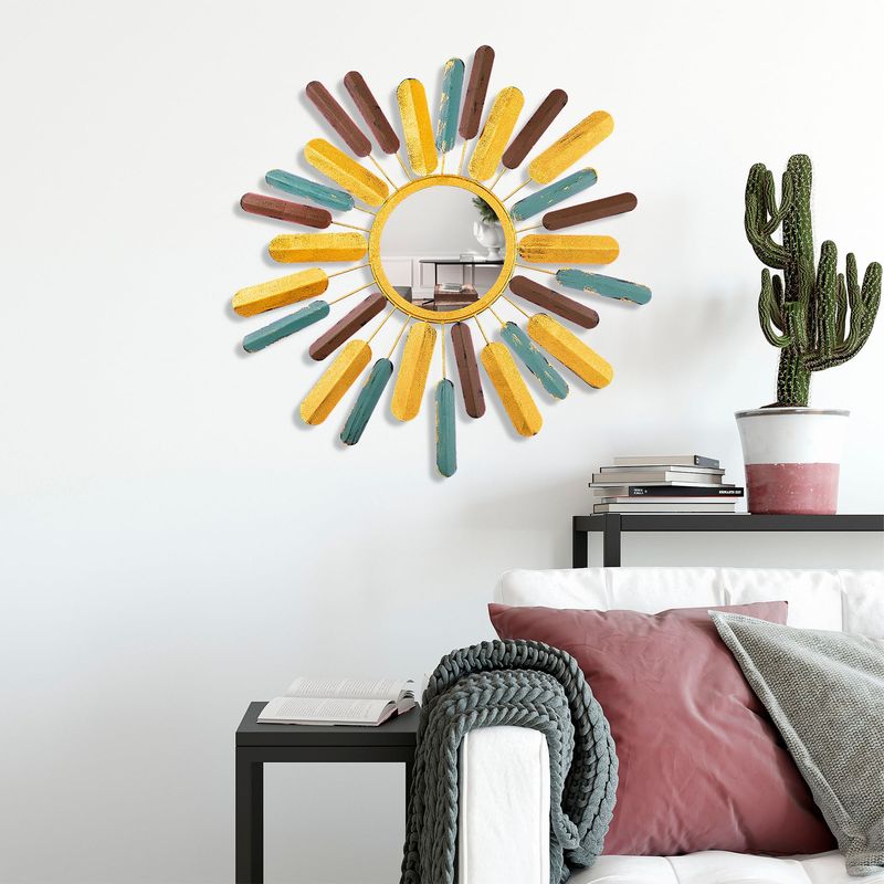 Casa si Gradina - Decoratiuni - Oglinzi - Oglinda decorativa, Wallxpert, metal, multicolor, 75x75x4 cm, 930DYU1513 - Infinity.ro