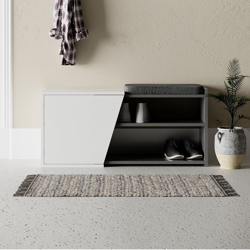 Casa si Gradina - Mobilier - Dulapuri si sifoniere - Dulapuri pantofi - Dulap pantofi, Hanah Home, pal melaminat, antracit si alb, 104.6x47.2x37.5 cm - Infinity.ro
