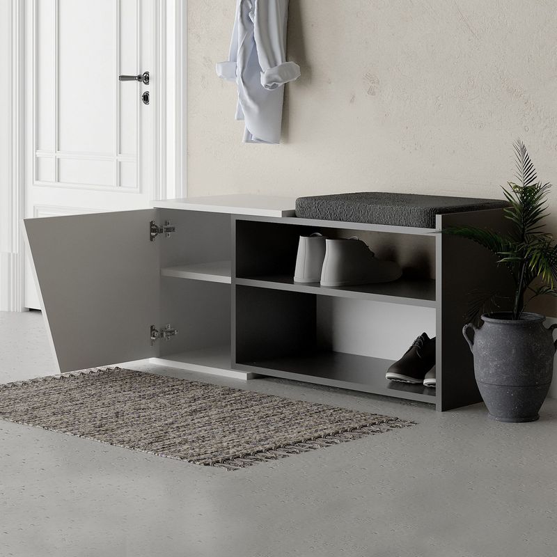 Casa si Gradina - Mobilier - Dulapuri si sifoniere - Dulapuri pantofi - Dulap pantofi, Hanah Home, pal melaminat, antracit si alb, 104.6x47.2x37.5 cm - Infinity.ro