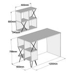 Casa si Gradina - Mobilier - Mese si birouri - Birouri - Birou de studiu, Hanah Home, pal melaminat, nuc si negru, 120x60x78.8 cm, 845HCT3822 - Infinity.ro