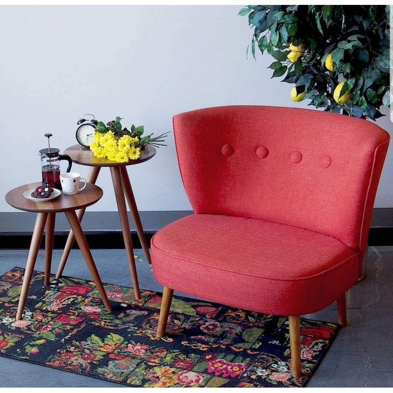 Casa si Gradina - Mobilier - Scaune si fotolii - Fotolii - Fotoliu cu aripi, Atelier Del Sofa, lemn masiv, rosu tigla, 80x77x72 cm - Infinity.ro