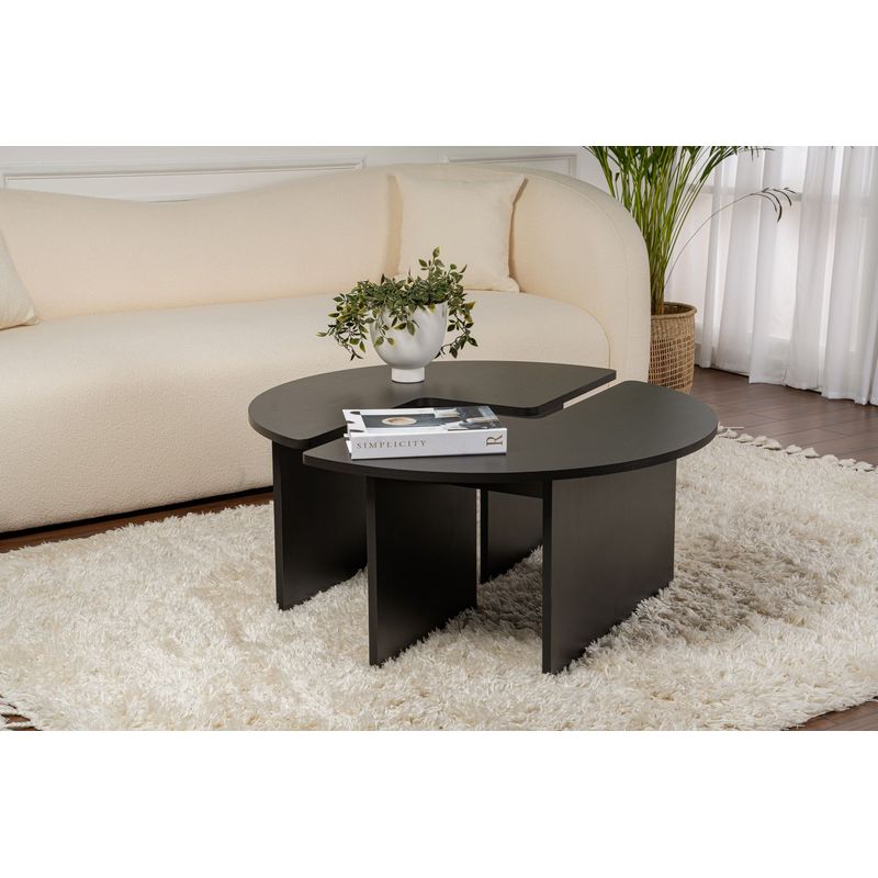 Casa si Gradina - Mobilier - Mese si birouri - Masute de cafea - Masa de cafea, Hanah Home, pal melaminat, wood black, 90x41 cm - Infinity.ro