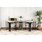 Casa si Gradina - Mobilier - Mese si birouri - Birouri - Birou dublu, Hanah Home, pal melaminat, frezie si negru, 240x60x74 cm - Infinity.ro