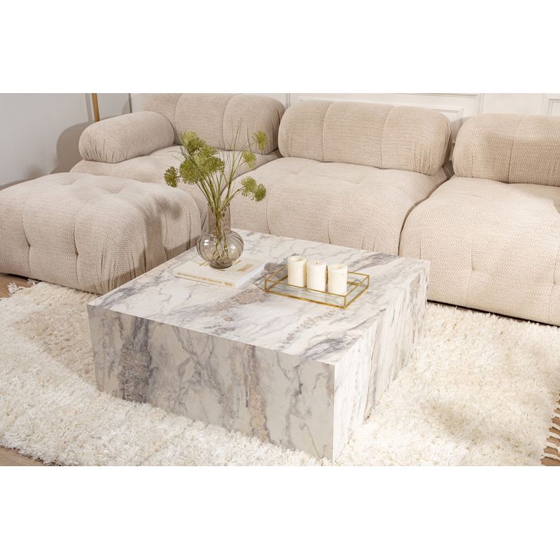 Casa si Gradina - Mobilier - Mese si birouri - Masute de cafea - Masuta de cafea, Hanah Home, mdf, marmura freesia, 90x35x90 cm - Infinity.ro