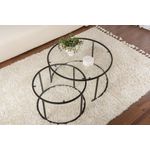 Casa si Gradina - Mobilier - Mese si birouri - Masute de cafea - Set masute de cafea, Hanah Home, sticla securizata si metal, negru si transparent, 80x43x80 cm si 60x39x60 cm - Infinity.ro