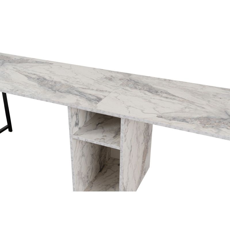 Casa si Gradina - Mobilier - Mese si birouri - Birouri - Birou dublu, Hanah Home, pal melaminat, frezie si negru, 240x60x74 cm - Infinity.ro