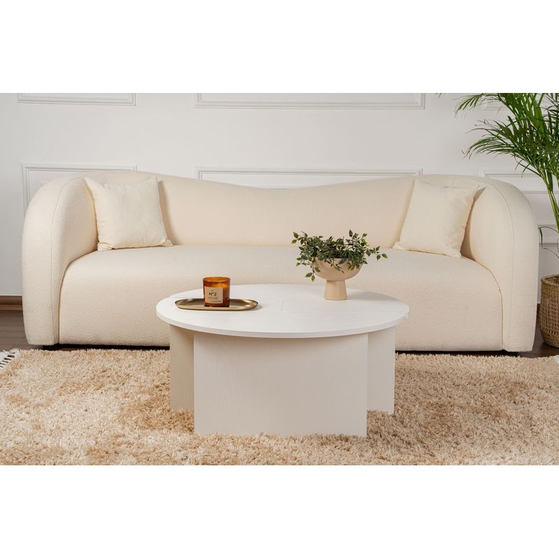 Casa si Gradina - Mobilier - Mese si birouri - Masute de cafea - Masa de cafea, Hanah Home, pal melaminat, wood white, 90x41 cm - Infinity.ro