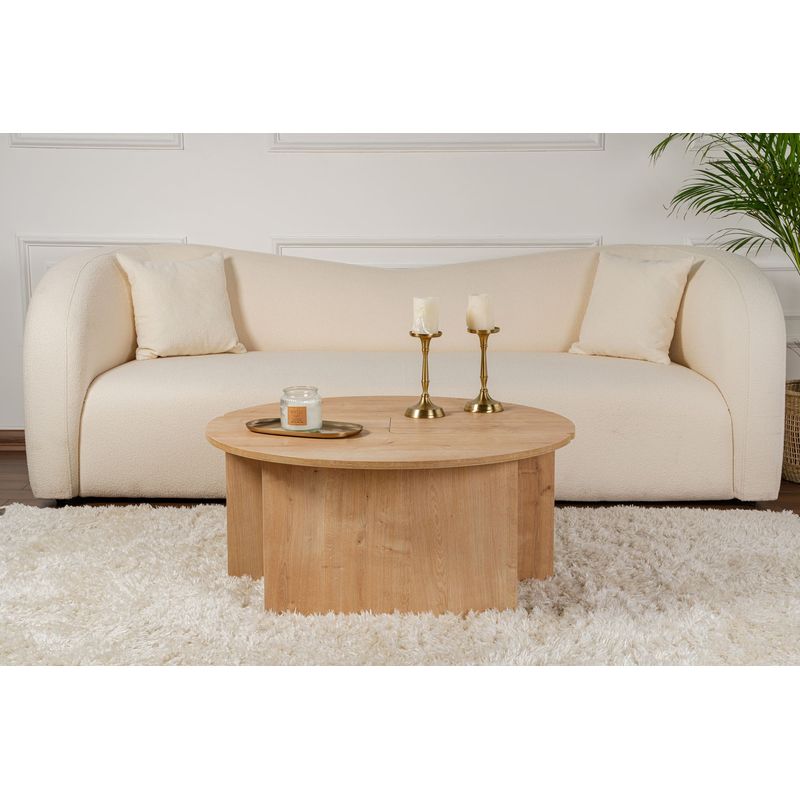 Casa si Gradina - Mobilier - Mese si birouri - Masute de cafea - Masuta de cafea, Hanah Home, pal melaminat, stejar, 90x41 cm - Infinity.ro