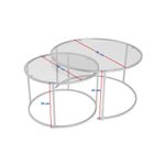 Casa si Gradina - Mobilier - Mese si birouri - Masute de cafea - Set masute de cafea, Hanah Home, sticla securizata si metal, negru si transparent, 80x43x80 cm si 60x39x60 cm - Infinity.ro