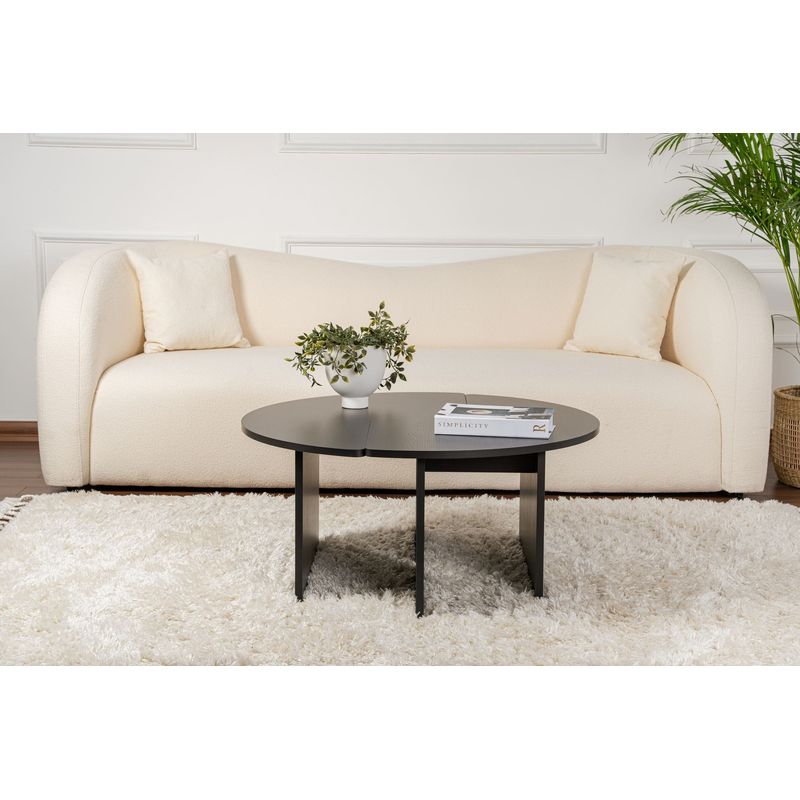 Casa si Gradina - Mobilier - Mese si birouri - Masute de cafea - Masa de cafea, Hanah Home, pal melaminat, wood black, 90x41 cm - Infinity.ro