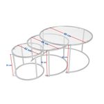 Casa si Gradina - Mobilier - Mese si birouri - Masute de cafea - Set masute de cafea, Hanah Home, sticla securizata, metal, auriu, transparent, 80x80x43 cm, 60x60x39 cm, 42x42x35 cm - Infinity.ro