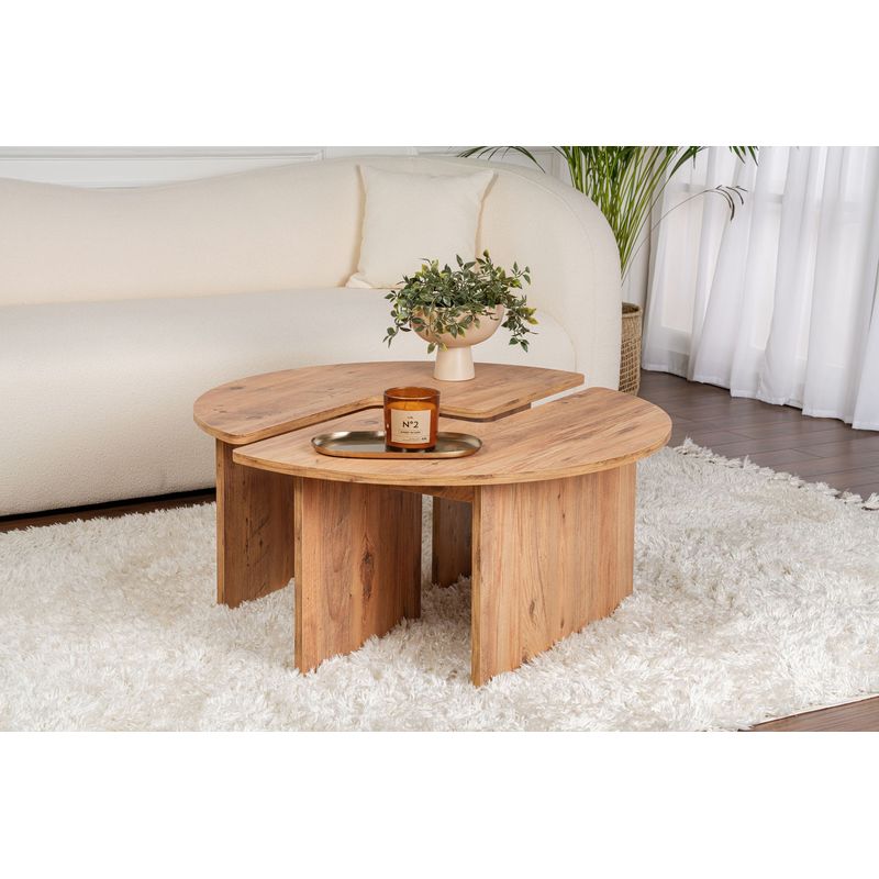 Casa si Gradina - Mobilier - Mese si birouri - Masute de cafea - Masa de cafea, Hanah Home, PAL melaminat, pin atlantic, 90x41 cm - Infinity.ro