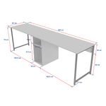 Casa si Gradina - Mobilier - Mese si birouri - Birouri - Birou de studiu, Hanah Home, pal melaminat, antracit si negru, 240x60x74 cm - Infinity.ro