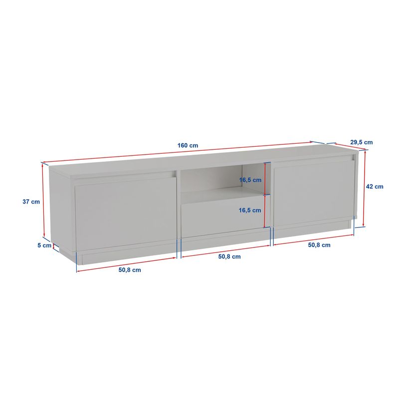 Casa si Gradina - Mobilier - Comode si corpuri - Console - Comoda tv, Hanah Home, pal melaminat, lemn negru, 160x42x29.5 cm - Infinity.ro