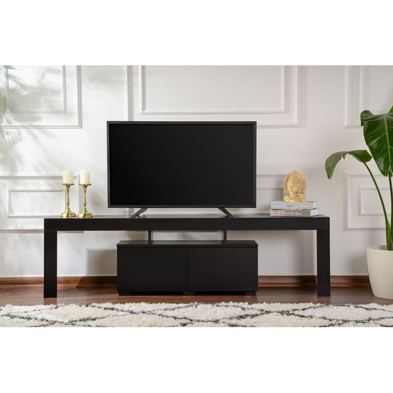Casa si Gradina - Mobilier - Comode si corpuri - Console - Comoda tv, Hanah Home, pal melaminat, lemn negru, 180x31.3x50 cm - Infinity.ro