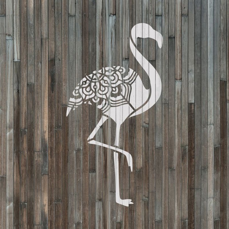Casa si Gradina - Decoratiuni - DIY - Sabloane decorative pereti - Sablon Perete vopsire, tencuiala 0.7mm Flamingo model MXSP7395, 200 x 200 mm - Infinity.ro