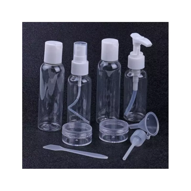 Sport si Outdoor - Articole de voiaj - Accesorii articole de voiaj - Set 6 recipiente cosmetice din plastic, Gonga® Transparent - Infinity.ro